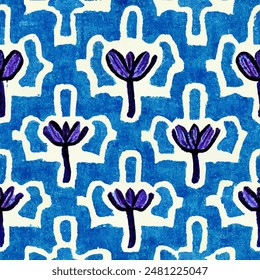 Ikat ethnic tribal seamless pattern,  Handmade seamless wallpaper. Ethnic Ikat abstract background art. llustration for greeting cards, printing and other design project.