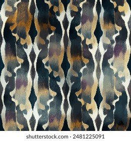 Ikat ethnic tribal seamless pattern,  Handmade seamless wallpaper. Ethnic Ikat abstract background art. llustration for greeting cards, printing and other design project.