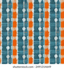 Ikat ethnic tribal seamless pattern, Handmade seamless wallpaper. Ethnic Ikat abstract background art. llustration for greeting cards, printing and other design project.