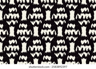 Ikat ethnic tribal seamless pattern, Handmade seamless wallpaper. Ethnic Ikat abstract background art, including illustrations for greeting cards, printing, and other design projects.