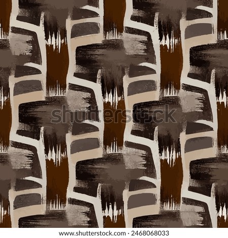Ikat ethnic tribal seamless pattern, Ethnic Ikat abstract background art.  Handmade seamless wallpaper. llustration for greeting cards, printing and other design project.