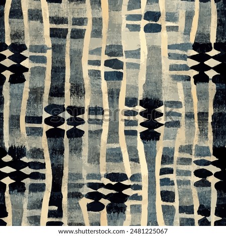 Ikat ethnic tribal seamless pattern,  Handmade seamless wallpaper. Ethnic Ikat abstract background art. llustration for greeting cards, printing and other design project.