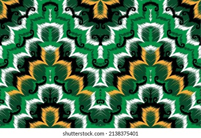 Ikat Ethnic Vector Abstract Beautiful Art. Ikat Seamless Pattern In Tribal, 
Folk Embroidery, Mexican Style. Aztec Geometric Art Ornament Print. 
Design For Carpet, Wallpaper, Clothing