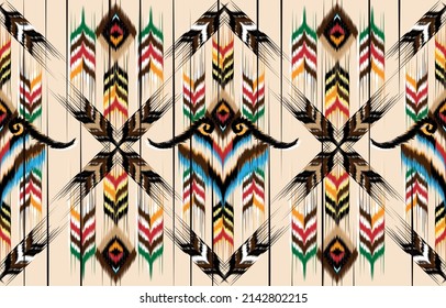 Ikat ethnic vector abstract beautiful art. Ikat seamless pattern in tribal, 
folk embroidery, Mexican style. Aztec geometric art ornament print. 
Design for carpet, wallpaper, clothing, wrapping,fabri