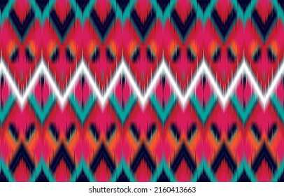 Ikat ethnic vector abstract beautiful art. Ikat seamless pattern in tribal, 
folk embroidery, Mexican style. Aztec geometric art ornament print. 
Design for carpet, wallpaper, clothing, wrapping,fabri