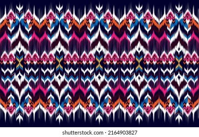 Ikat ethnic vector abstract beautiful art. Ikat seamless pattern in tribal, 
folk embroidery, Mexican style. Aztec geometric art ornament print. 
Design for carpet, wallpaper, clothing, wrapping,fabri