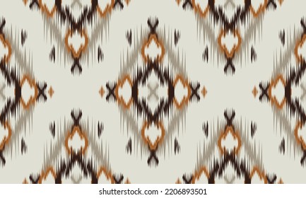 Ikat ethnic vector abstract beautiful art. Ikat seamless pattern in tribal, folk embroidery, Mexican style. Aztec geometric art ornament print. Design for carpet, wallpaper, clothing