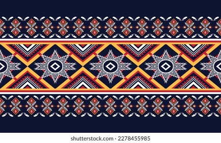 Ikat vectorial étnico abstracto arte hermoso. Ikat patrón sin costura para fondo, tela, envoltura, ropa, papel tapiz, Batik, alfombra, estilo bordado