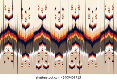 Ikat ethnic vector abstract beautiful art. Ikat seamless pattern in tribal, 
folk embroidery, Mexican style. Aztec geometric art ornament print. 
Design for carpet, wallpaper, clothing, wrapping,fabri