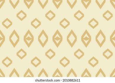 Ikat diseño de patrones sin costuras de color amarillo étnico. Moqueta de tela azteca mandala adorno de papel tapiz de decoración textil. moda de tela de tela