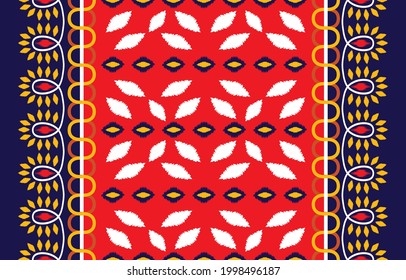 Ikat ethnic zigzag abstract background. Seamless pattern in tribal, folk embroidery, Ikat art design. Aztec geometric art ornament print.Design for carpet, wallpaper, clothing, wrapping, fabric, cover