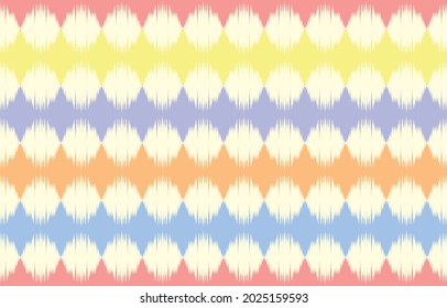 Ikat ethnic zigzag design
 background. Seamless pastel ikat pattern in tribal, folk embroidery abstract art. Aztec art ornament print.Design for carpet, wallpaper, clothing, wrapping, fabric, fashion
