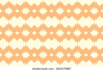 Ikat ethnic zigzag design
 background. Seamless orange ikat pattern in tribal, folk embroidery abstract art. Aztec art ornament print.Design for carpet, wallpaper, clothing, wrapping, fabric, fashion