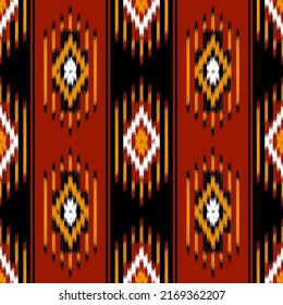 Ikat, Fabric Morocco, geometric ethnic pattern seamless flower color oriental. Background, Design for fabric, curtain, carpet, wallpaper, clothing, wrapping, Batik, vector illustration ,carpet.