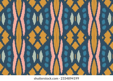 Ikat Fabric Paisley Embroidery Background. Ikat Print Geometric Ethnic Oriental Pattern Traditional. Ikat Aztec Style Abstract Design for Print Texture,fabric,saree,sari,carpet.