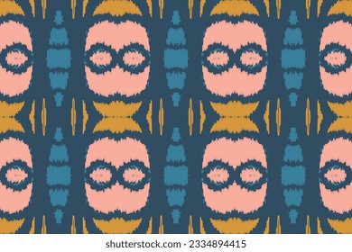 Ikat Fabric Paisley Embroidery Background. Ikat Seamless Pattern Geometric Ethnic Oriental Pattern traditional.aztec Style Abstract Vector design for Texture,fabric,clothing,wrapping,sarong.