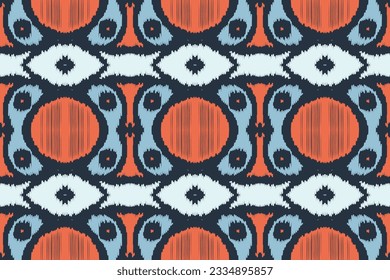 Ikat Fabric Paisley Embroidery Background. Ikat Diamond Geometric Ethnic Oriental Pattern traditional.aztec Style Abstract Vector illustration.design for Texture,fabric,clothing,wrapping,sarong.