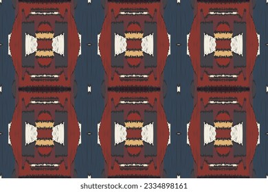 Ikat Fabric Paisley Embroidery Background. Ikat Frame Geometric Ethnic Oriental Pattern traditional.aztec Style Abstract Vector illustration.design for Texture,fabric,clothing,wrapping,sarong.