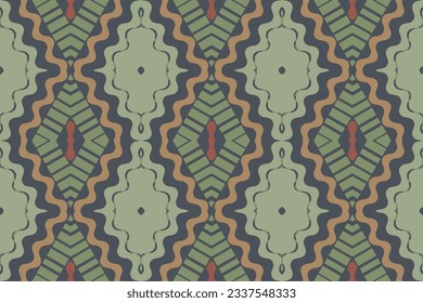 Ikat Fabric Paisley Embroidery Background. Ikat Damask Geometric Ethnic Oriental Pattern traditional.aztec Style Abstract Vector illustration.design for Texture,fabric,clothing,wrapping,sarong.