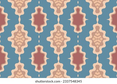 Ikat Fabric Paisley Embroidery Background. Ikat Background Geometric Ethnic Oriental Pattern traditional.aztec Style Abstract Vector design for Texture,fabric,clothing,wrapping,sarong.