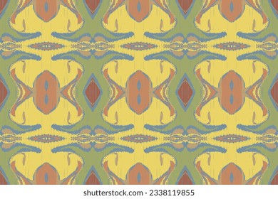 Ikat Fabric Paisley Embroidery Background. Ikat Aztec Geometric Ethnic Oriental Pattern traditional.aztec Style Abstract Vector illustration.design for Texture,fabric,clothing,wrapping,sarong.