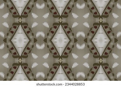 Ikat Fabric Paisley Embroidery Background. Ikat Stripe Geometric Ethnic Oriental Pattern traditional.aztec Style Abstract Vector illustration.design for Texture,fabric,clothing,wrapping,sarong.