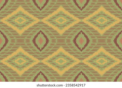 Ikat Fabric Paisley Embroidery Background. Ikat Texture Geometric Ethnic Oriental Pattern traditional.aztec Style Abstract Vector illustration.design for Texture,fabric,clothing,wrapping,sarong.