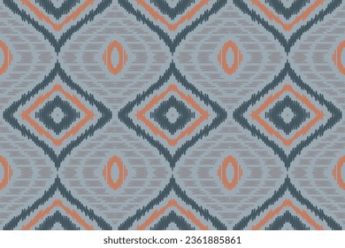 Ikat Fabric Paisley Embroidery Background. Ikat Flower Geometric Ethnic Oriental Pattern traditional.aztec Style Abstract Vector illustration.design for Texture,fabric,clothing,wrapping,sarong.