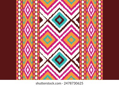 Ikat Fabric Paisley Embroidery Background. Ikat Diamond Geometric Ethnic Oriental Pattern Traditional. Ikat Aztec Style Abstract Design for Print Texture,fabric,saree,sari,carpet.