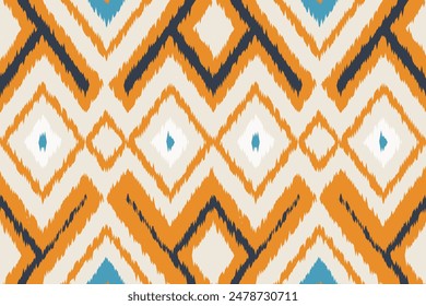 Ikat Fabric Paisley Embroidery Background. Ikat Floral Geometric Ethnic Oriental Pattern Traditional. Ikat Aztec Style Abstract Design for Print Texture,fabric,saree,sari,carpet.