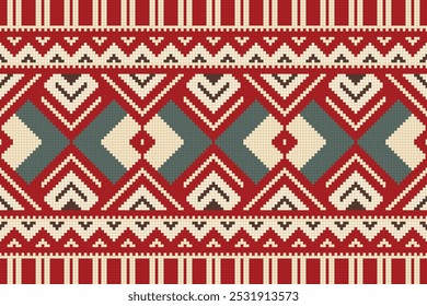 Ikat Fabric Paisley Embroidery Background. Ikat Prints Geometric Ethnic Oriental Pattern traditional.aztec Style Abstract Vector illustration.design for Texture,fabric,clothing,wrapping,sarong.