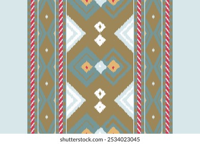 Ikat Tecido Paisley Bordado Fundo. Padrão Ikat Geometric Ethnic Oriental Pattern tradicional.aztec Style Abstract Vetor illustration.design para textura,tecido,roupas,envoltório,sarong.