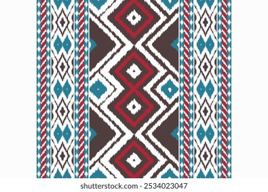 Ikat Fabric Paisley Embroidery Background. Ikat Stripe Geometric Ethnic Oriental Pattern Traditional. Ikat Aztec Style Abstract Design for Print Texture,fabric,saree,sari,carpet.