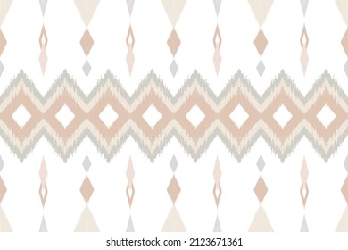 Ikat fabric pattern with minimal pastel for cloth, carpet, pillow case fashion design. Geometric textile. African Moroccan pattern. Ikat seamless pattern. Ikat geometric Native fabric print.