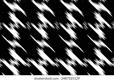 Los patrones de tela Ikat son abstractos en blanco y negro. Los patrones de tela deportiva son elegantes y se pueden utilizar como diseños para ropa deportiva. Patrones de rayas para la moda deportiva. ikat hermoso.