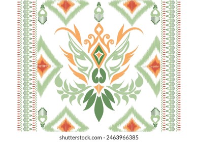 Ikat fabric patterns are distinctive because of their unique production process. In ikat weaving, the warp and weft threads are tie-dyed before weaving, creating intricate and non-repetitive patterns.