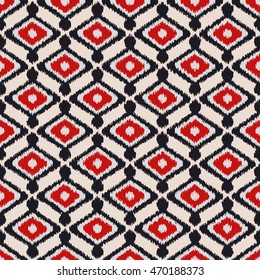 Ikat fabric seamless pattern abstract background vintage oriental