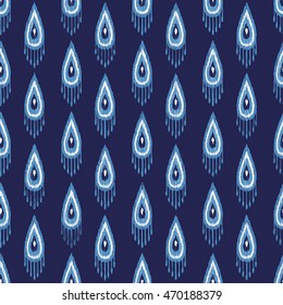 Ikat fabric seamless pattern abstract background vintage oriental