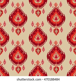 Ikat fabric seamless pattern abstract background vintage oriental
