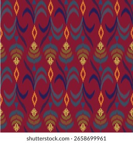 Arte de estilo de patrón sin costuras de tela Ikat 