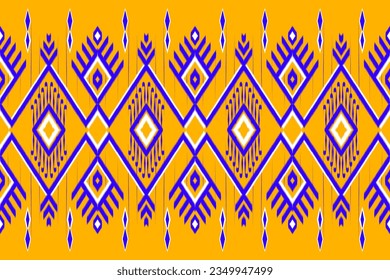 Ikat fabric seamless pattern traditional geometric pattern. Asiatic style for clothing, background, home decoration. Matmi Vector background collection.