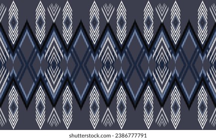 Ikat fabric, silk-cotton, beautifully woven, seamless, American style fabric pattern. Designed for dyeing and weaving threads