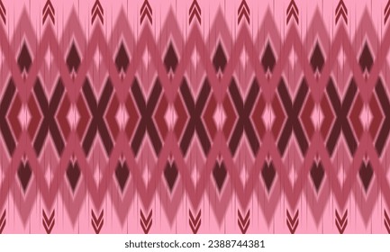 Ikat fabric, silk-cotton, beautifully woven, seamless, American style fabric pattern. Designed for dyeing and weaving threads