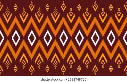Ikat fabric, silk-cotton, beautifully woven, seamless, American style fabric pattern. Designed for dyeing and weaving threads