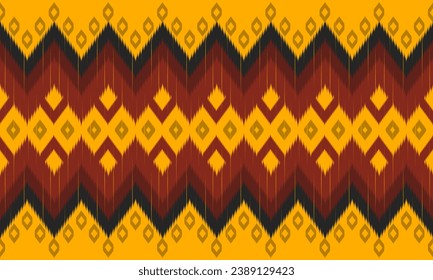 Ikat fabric, silk-cotton, beautifully woven, seamless, American style fabric pattern. Designed for dyeing and weaving threads