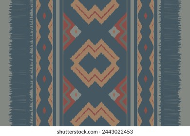 Ikat Fabric Traditional Ikat Pattern or Modern Native Thai Ikat Pattern. Geometric Ethnic Background for Pattern Seamless Design or Wallpaper.