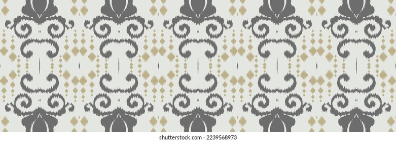 Ikat fabric tribal abstract Seamless Pattern. Ethnic Geometric Ikkat Batik Digital vector textile Design for Prints Fabric saree Mughal brush symbol Swaths texture Kurti Kurtis Kurtas