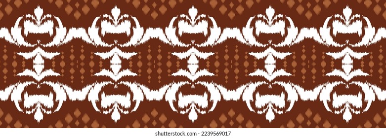 Ikat fabric tribal African Seamless Pattern. Ethnic Geometric Batik Ikkat Digital vector textile Design for Prints Fabric saree Mughal brush symbol Swaths texture Kurti Kurtis Kurtas