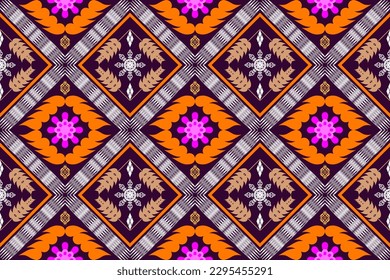 Ikat Figure aztec embroidery style. Geometric ethnic oriental traditional art pattern.Design for ethnic background,wallpaper,fashion,clothing,wrapping,fabric,element,sarong,graphic,vector illustration