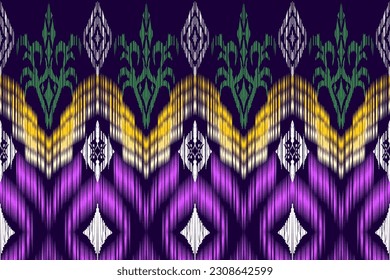 Ikat Figure aztec embroidery style. Geometric ethnic oriental traditional art pattern.Design for ethnic background,wallpaper,fashion,clothing,wrapping,fabric,element,sarong,graphic,vector illustration